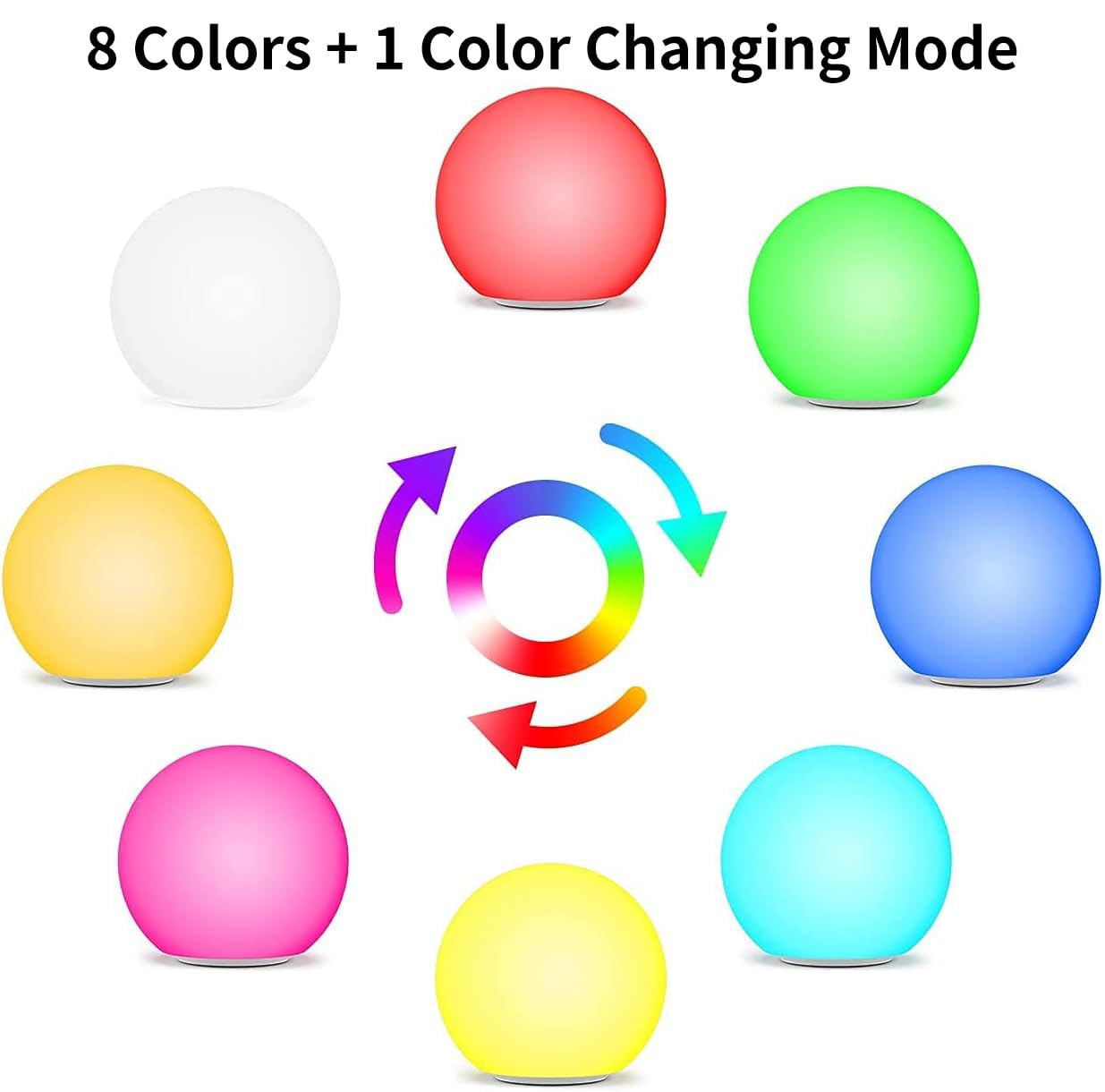 12-Inch LED Ball Light, Solar Rechargeable Globe Light Color Changing Solar Globe Lamp