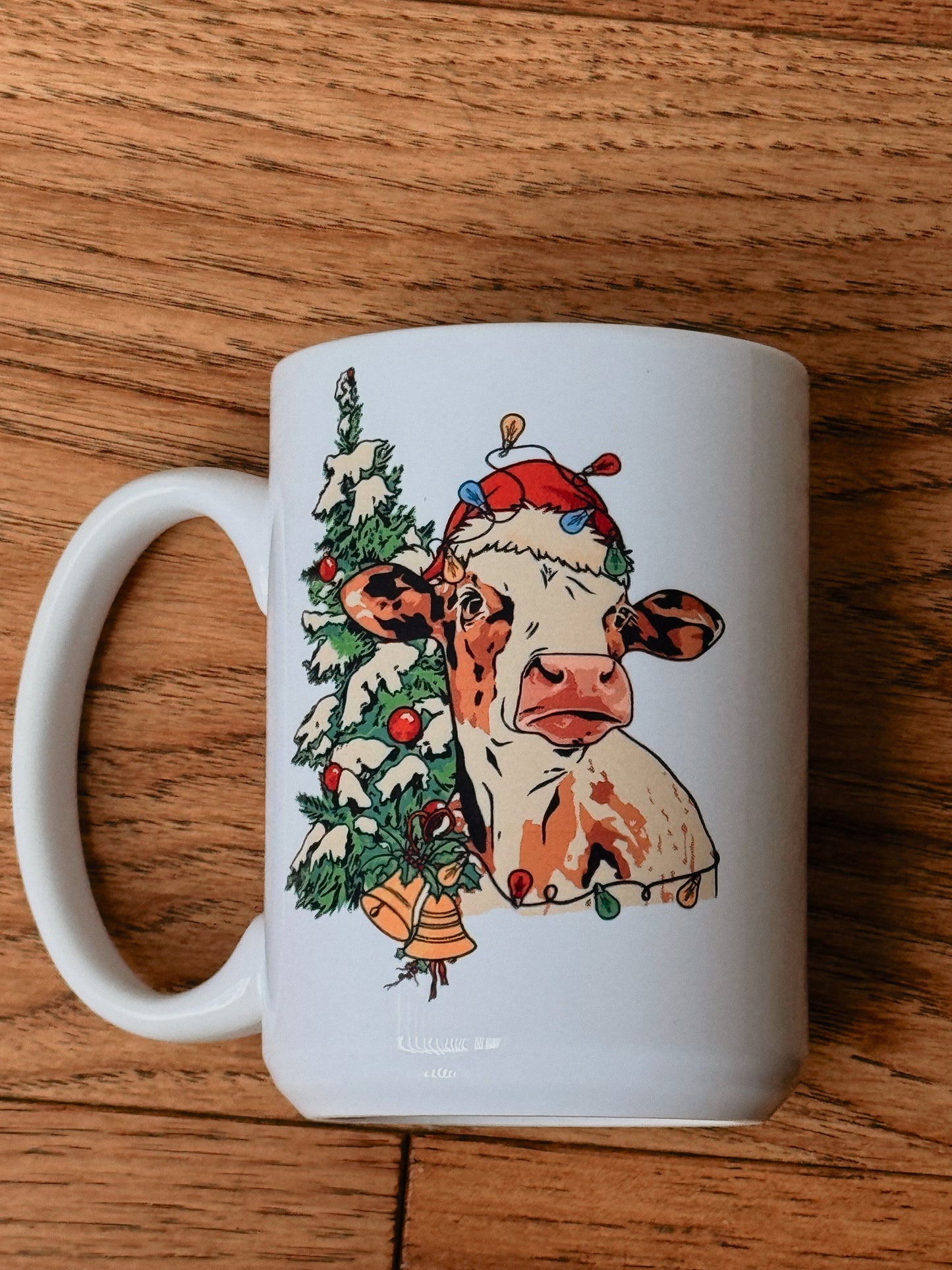 VINTAGE XMAS COW MUG