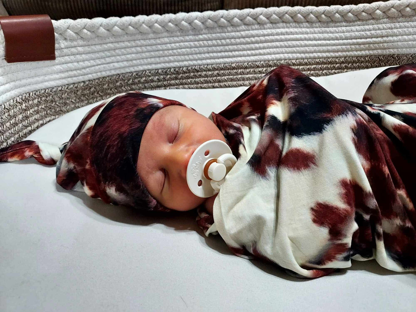 Brown Cow Print Bamboo Swaddle/Light Weight Blanket (FINAL SALE)