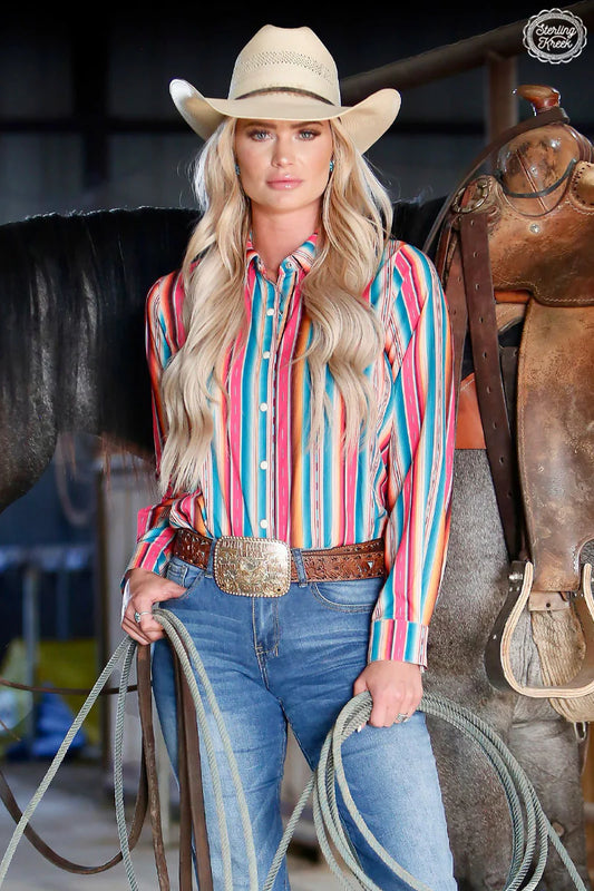 Feel The Sunset Button Up