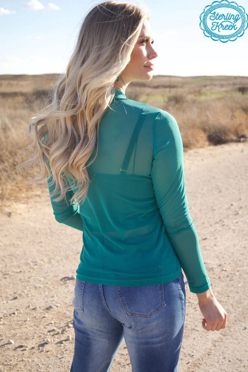 Meshed Out Turquoise Shirt