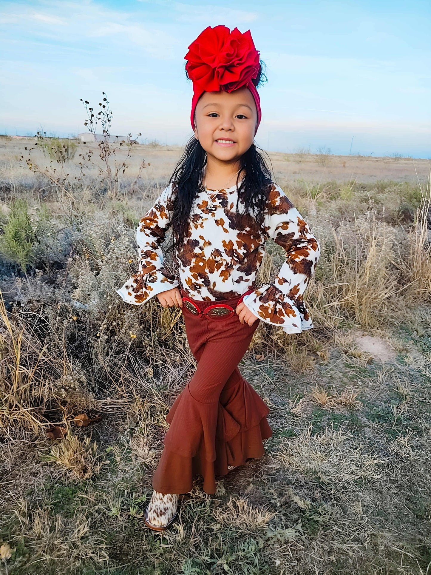 Youth 8/9 Chocolate Brown Double Bell Bottoms (FINAL SALE)