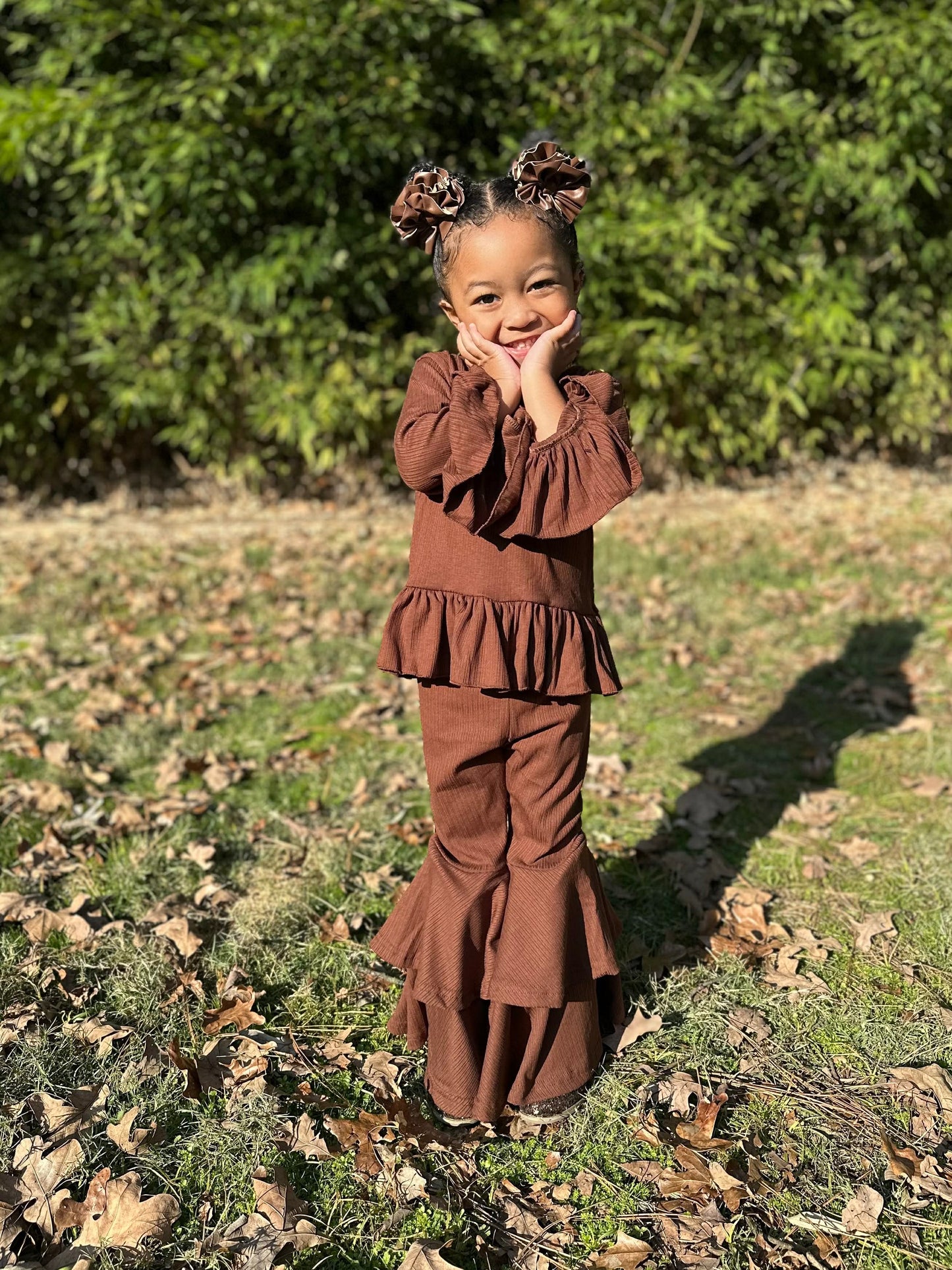 Youth 8/9 Chocolate Brown Double Bell Bottoms (FINAL SALE)