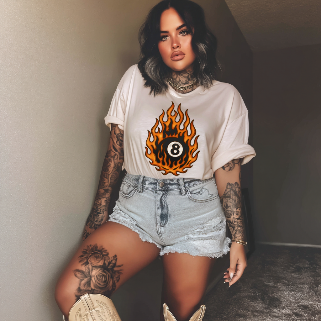 Flamin 8 ball Tee