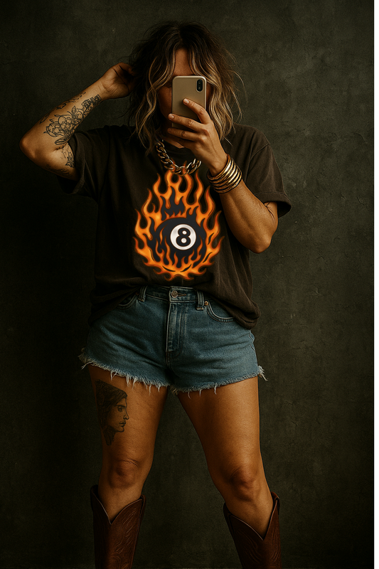 Flamin 8 ball Tee