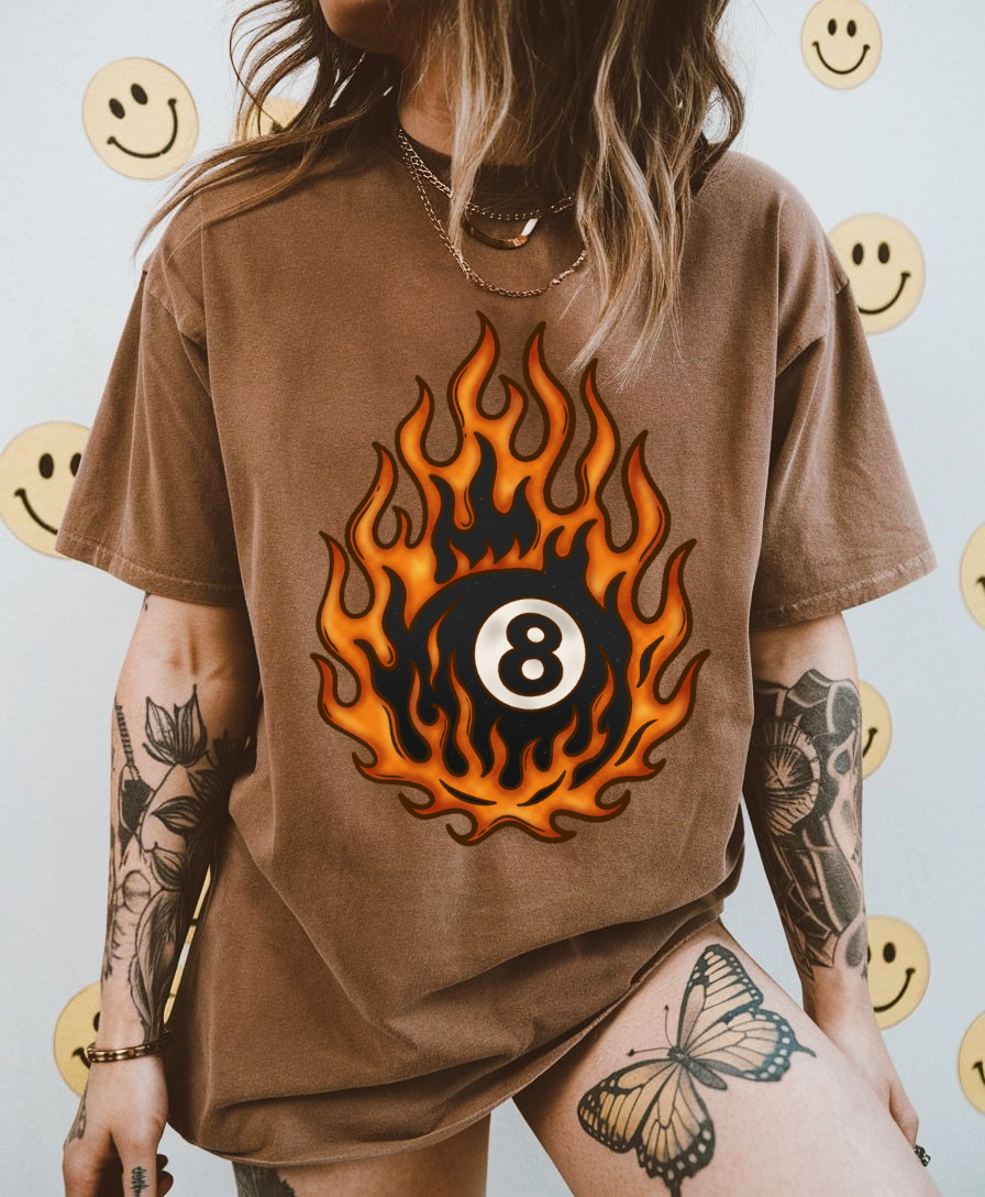 Flamin 8 ball Tee