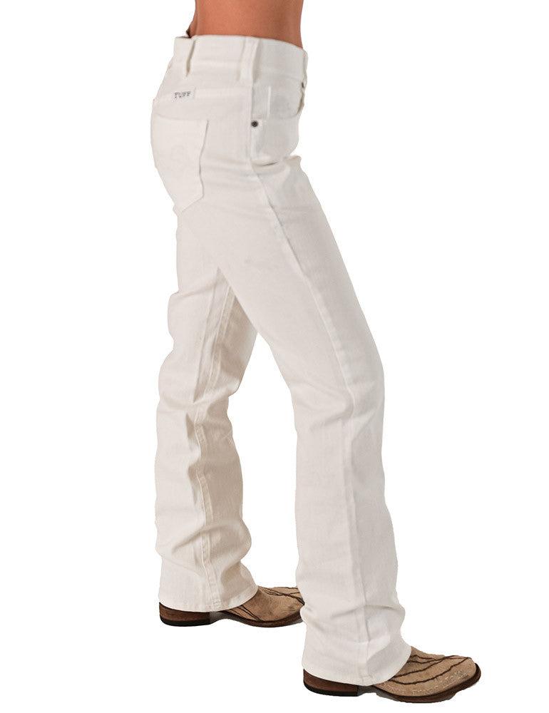 cowgirl Tuff Pull-On White Bootcut