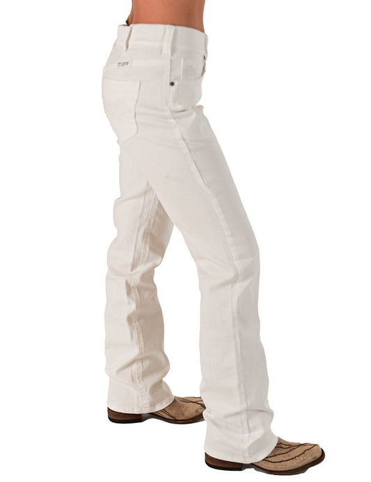 cowgirl Tuff Pull-On White Bootcut