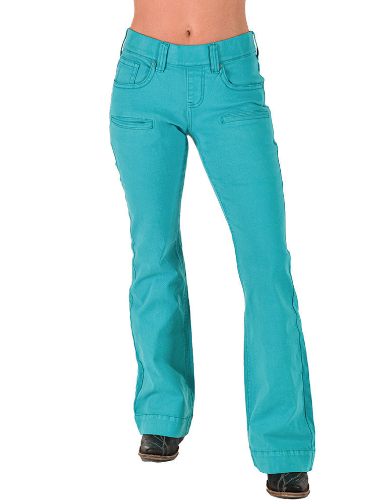 Cowgirl Tuff Jeans Turquoise Pull-On Trousers