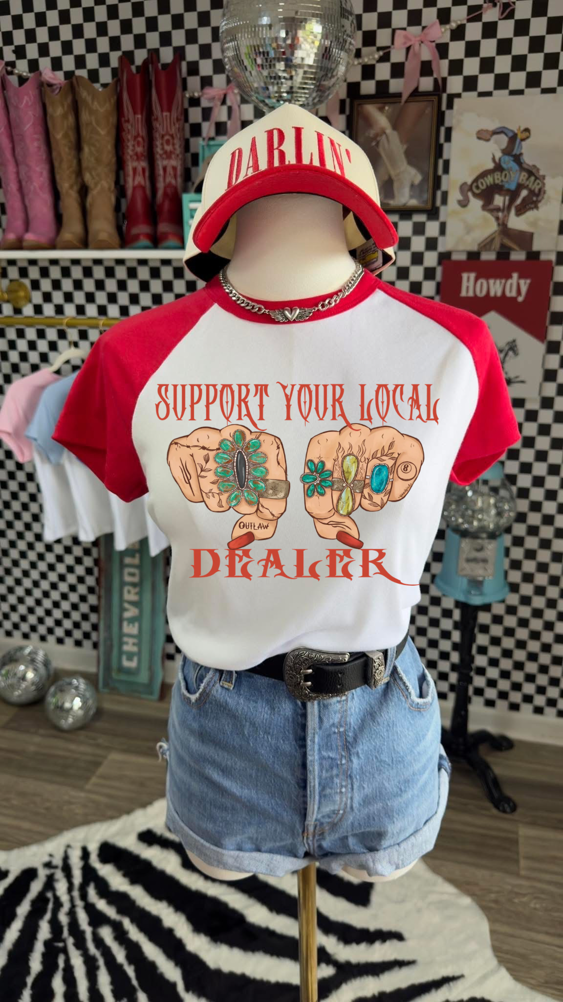 Local Dealer raglan baby tee