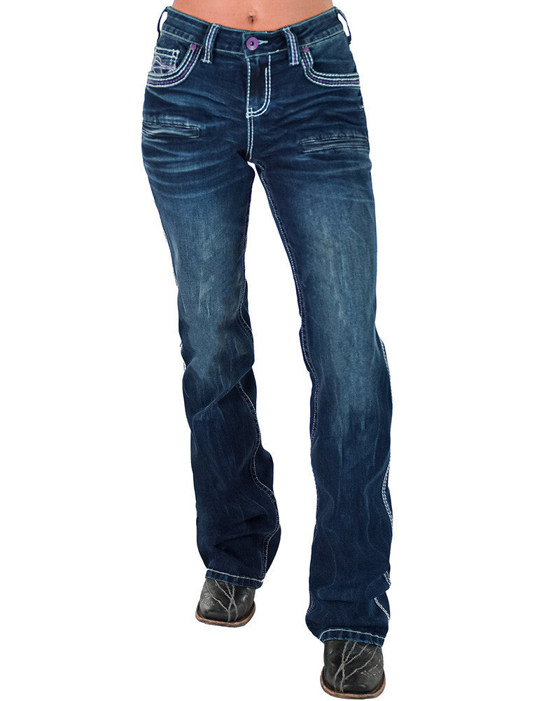 Cowgirl Tuff Purple Hurricane Bootcut