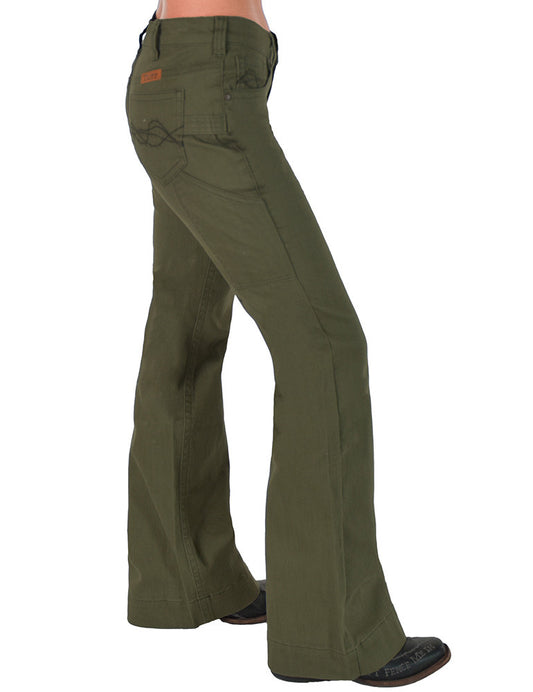 Cowgirl Tuff Army Green Carpenter Trouser