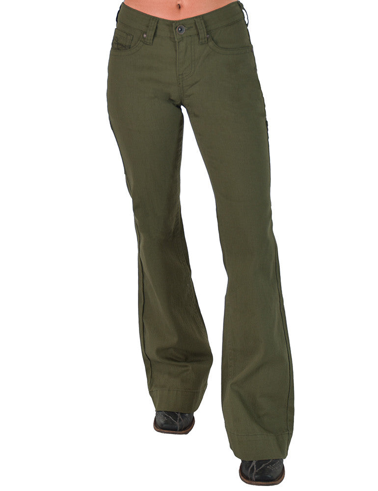 Cowgirl Tuff Army Green Carpenter Trouser