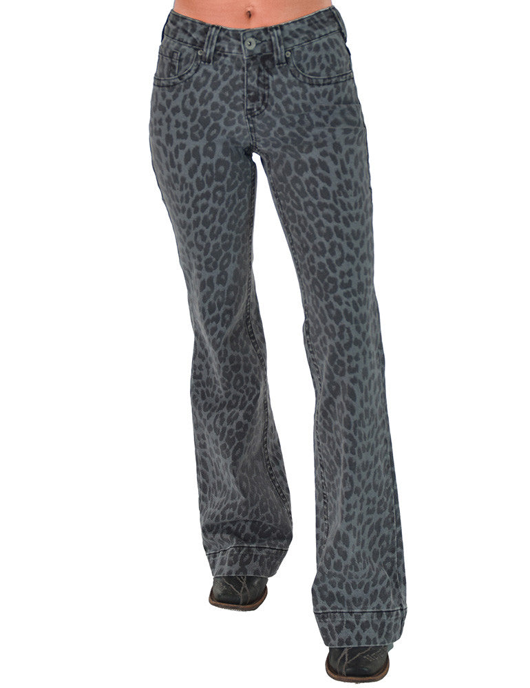 Cowgirl Tuff Gray Leopard Trousers