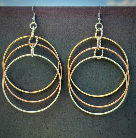 Triple Hoop Earrings by Rowdy Rose