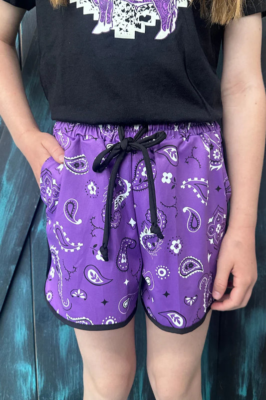 Bandana babe purple Kids Shorts