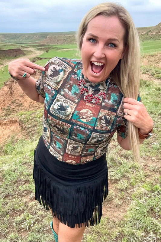 Vintage Rodeo Mesh Top short Sleeve