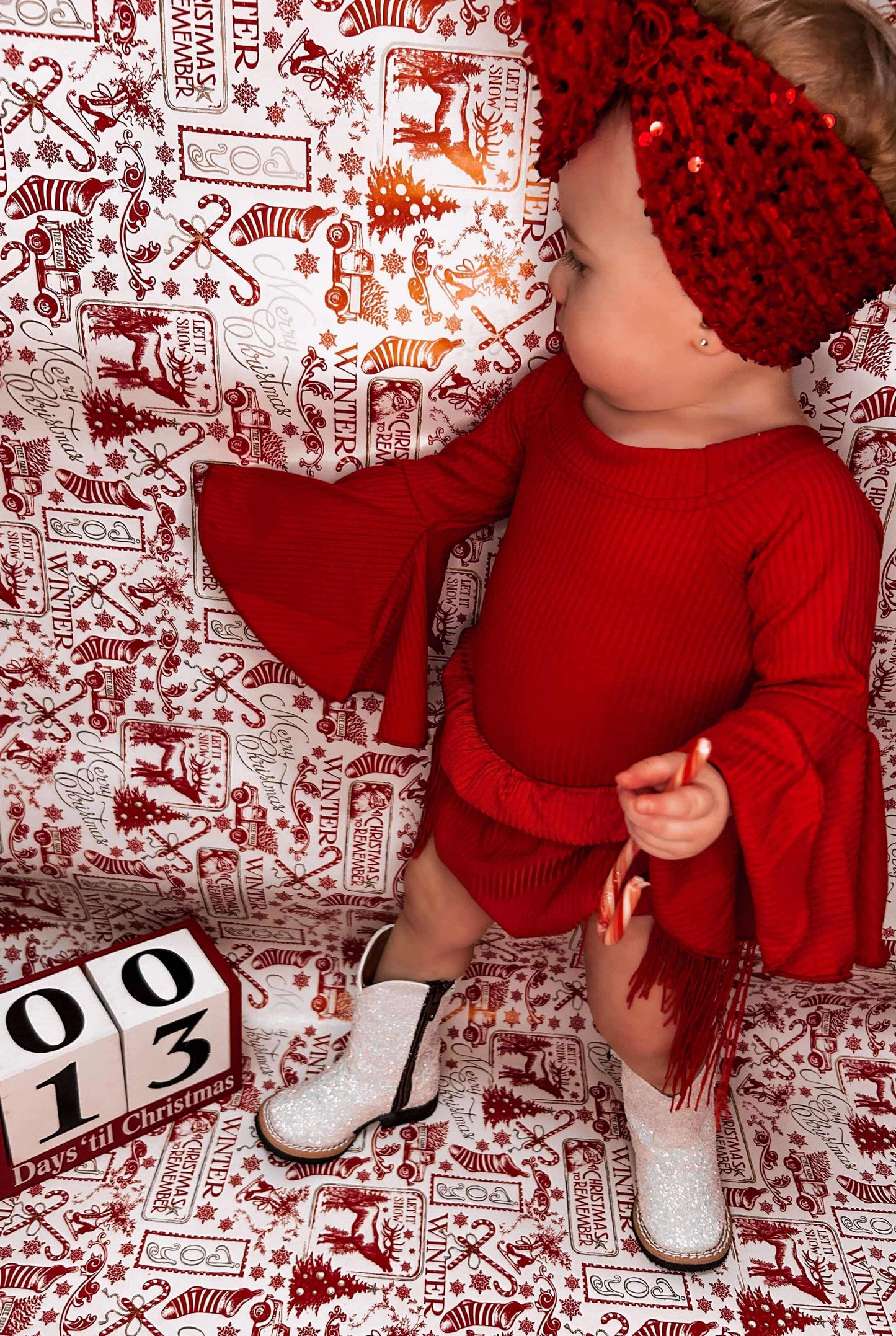 12/18 Months Red Fringe Bloomies (FINAL SALE)