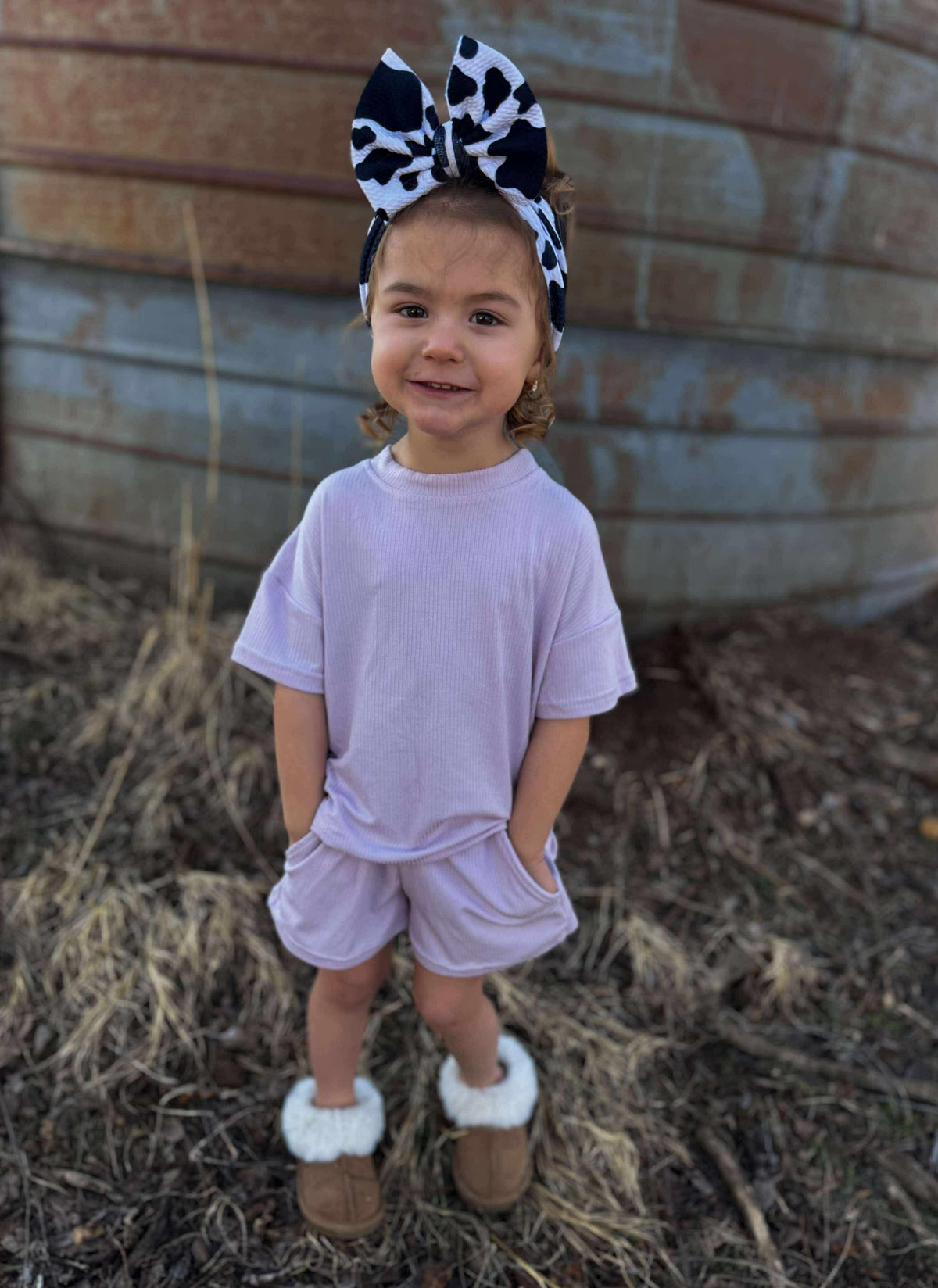 Kids lavender short set  (FINAL SALE)