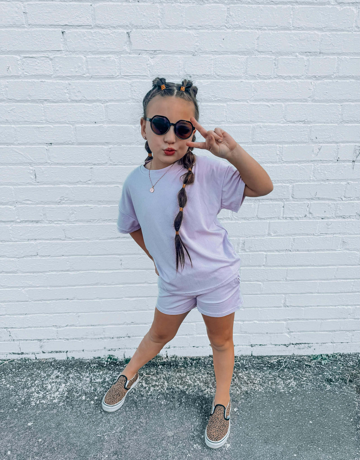 Kids lavender short set  (FINAL SALE)