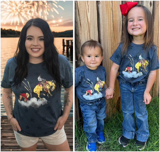 BOLD STRIPES AND BRIGHT STARS KIDS TEE