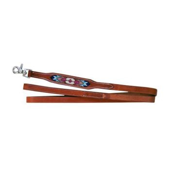 Showman Couture genuine leather dog leash with beaded inlay
Product ID: DL-06