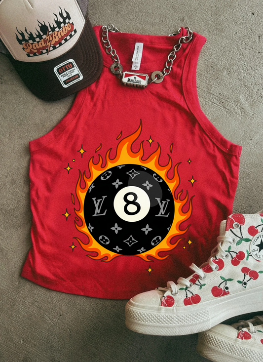 Boujee 8ball Micro Ribbed Racer Tank