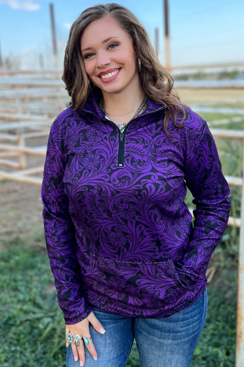 Tailgate Party Pullover Purple and Black