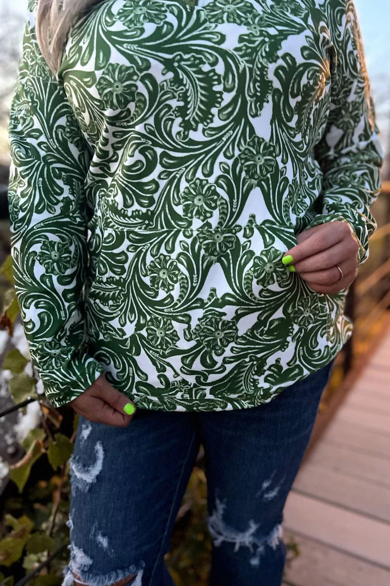 Tailgate Party Pullover Green and White