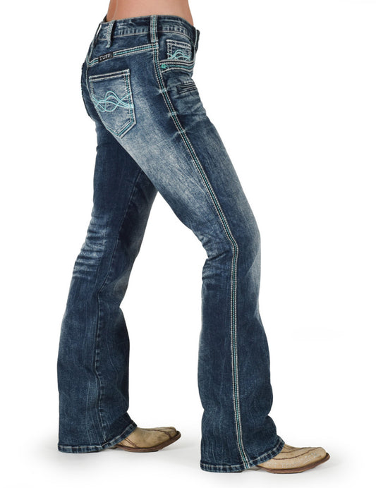 Turquoise  Hurricane Bootcut cowgirl tuff