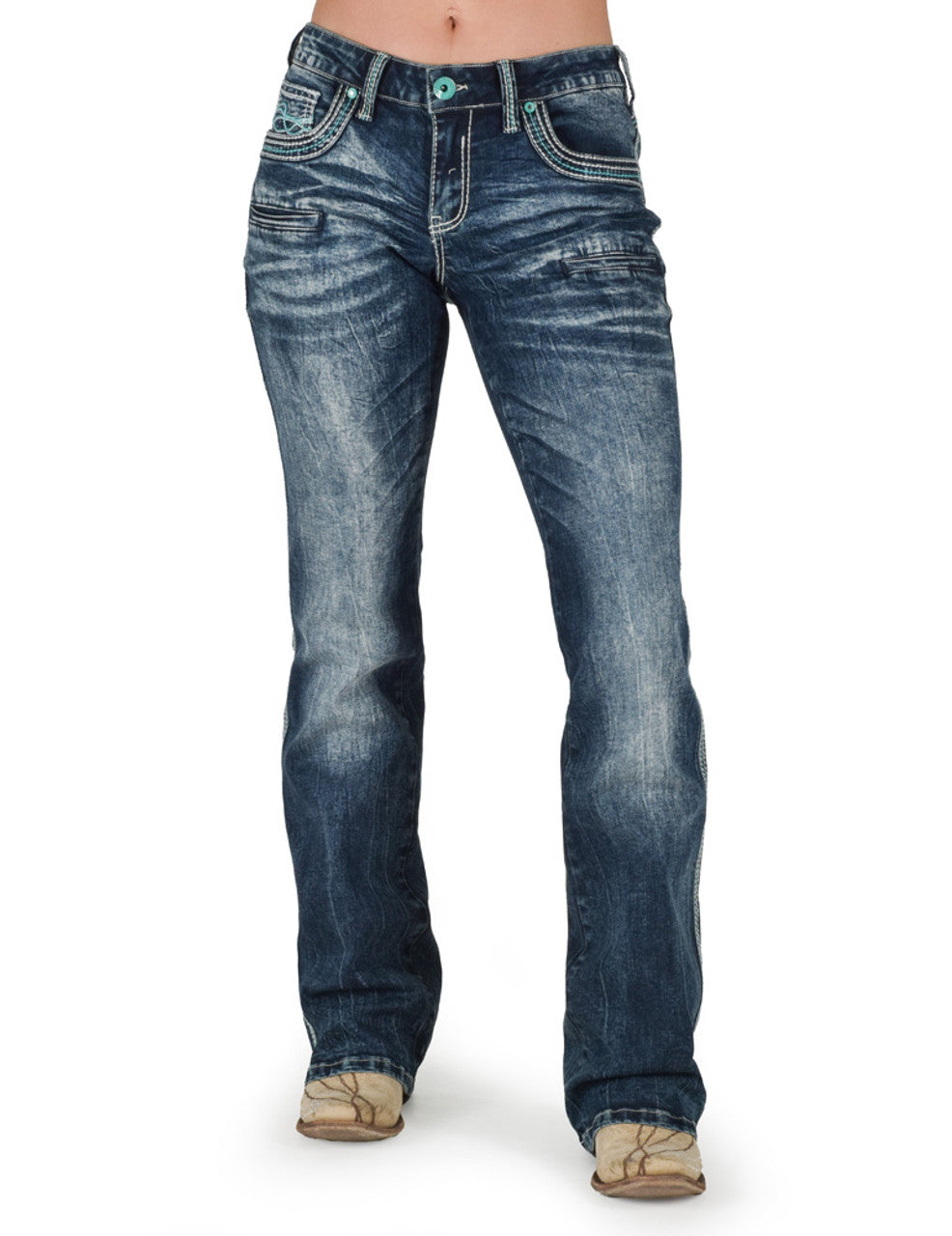 Turquoise  Hurricane Bootcut cowgirl tuff