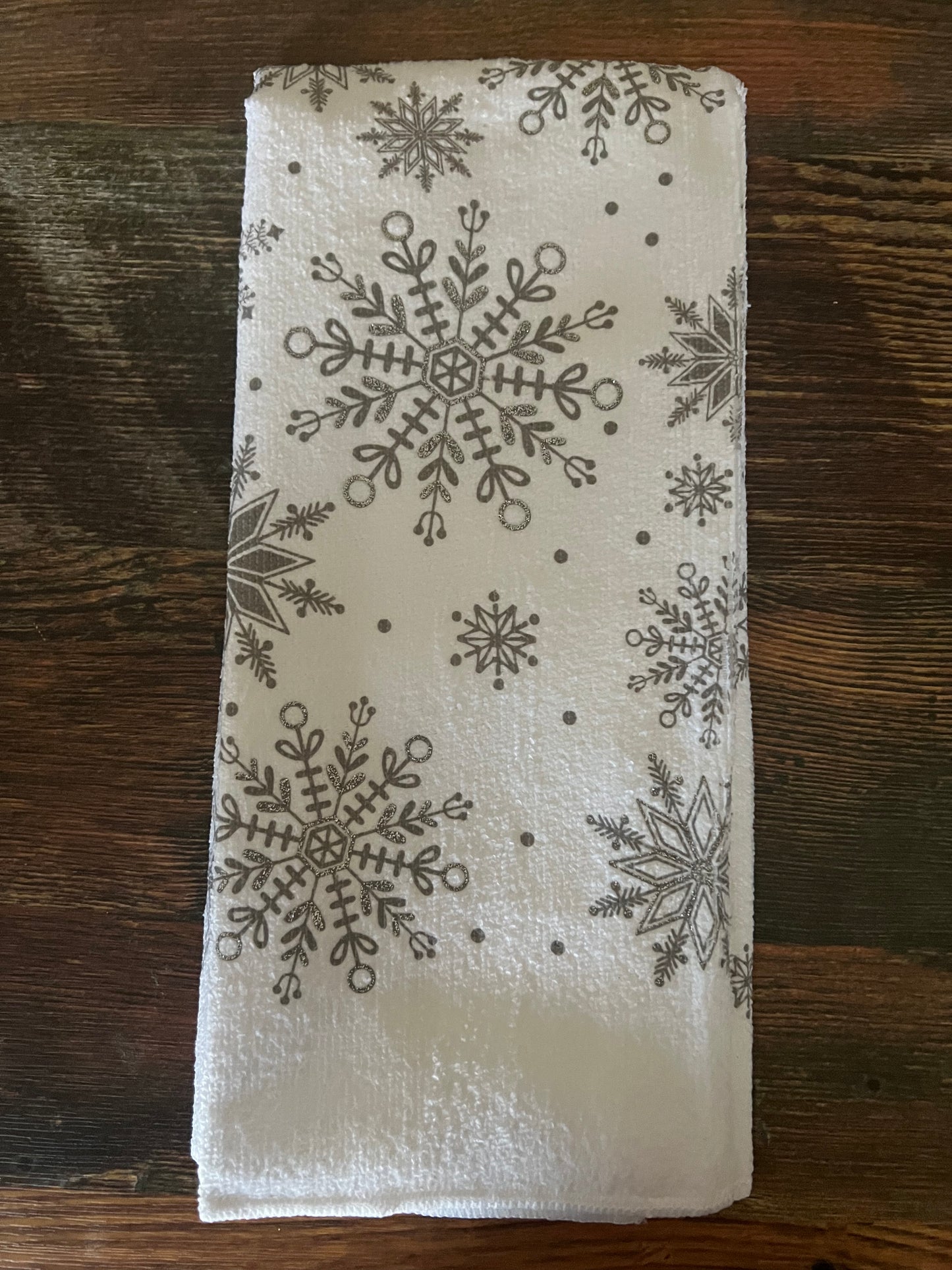 Silver Snow Fall Kitchen Towel