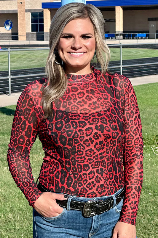 Sideline spirit Mesh top Red