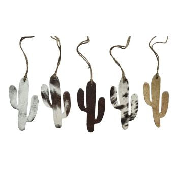 Cactus saguaro cowhide ornament