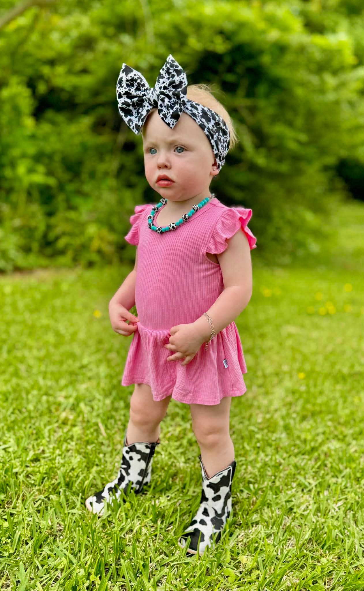 Ballerina Pink Bamboo Skirted Romper