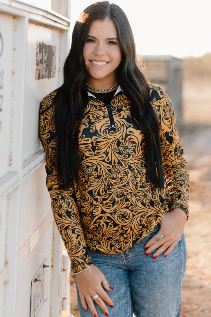 Tailgate Party Pullover mustard and black