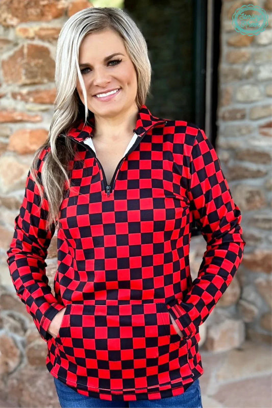 Pep Rally Pullover black and red