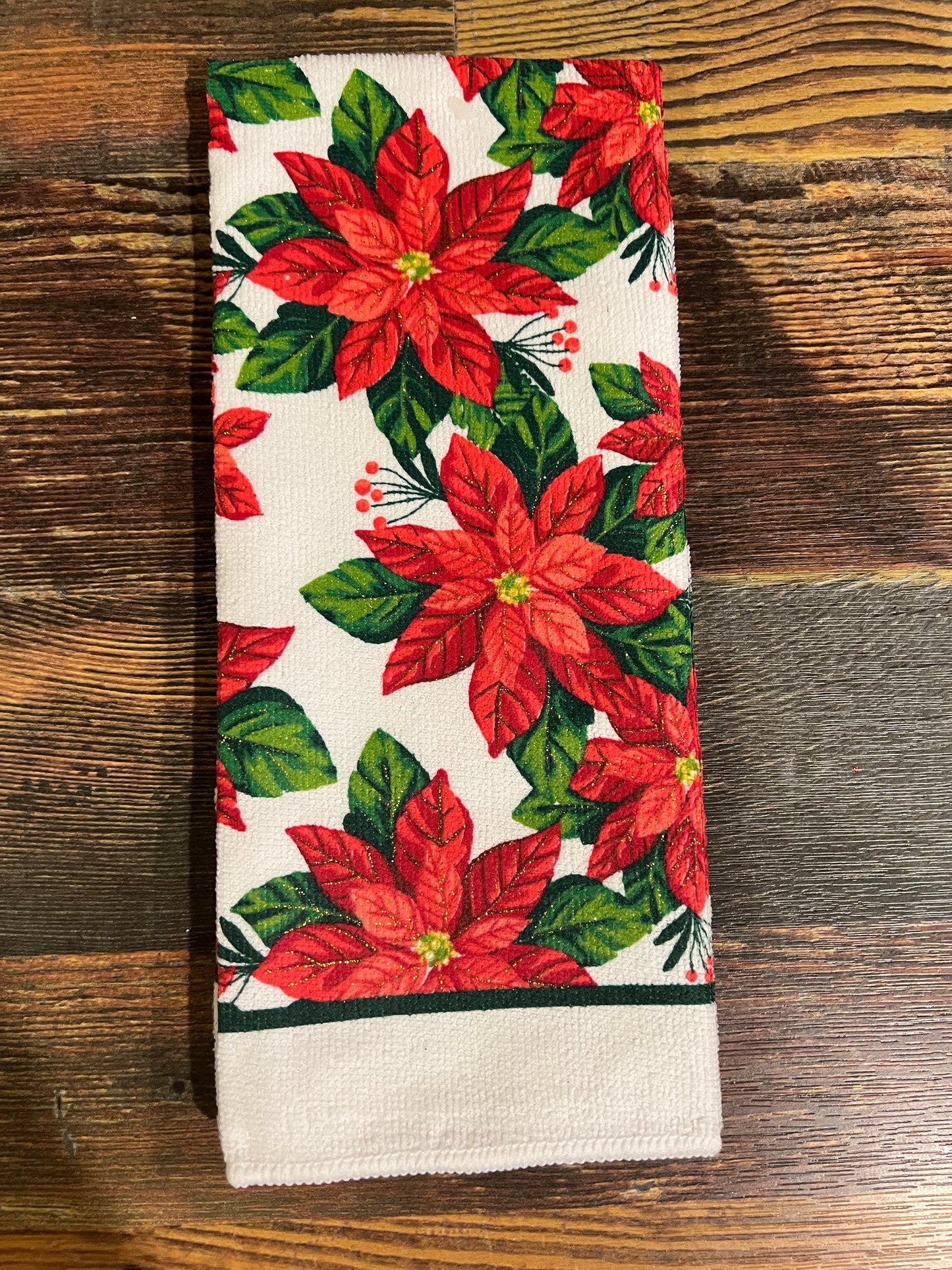 Poinsettia Microfiber Kitchen Towel