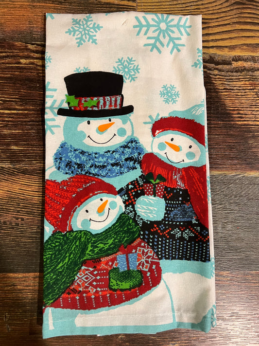 Snowmen and snowflake Flour Sack  Towel