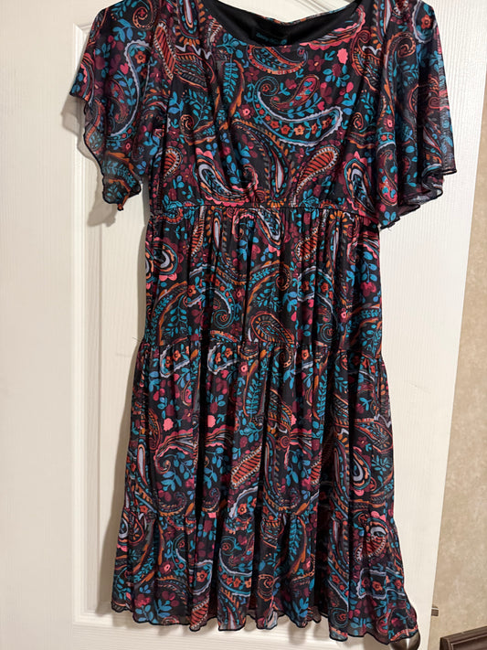 Wild Berry paisley dress RTS