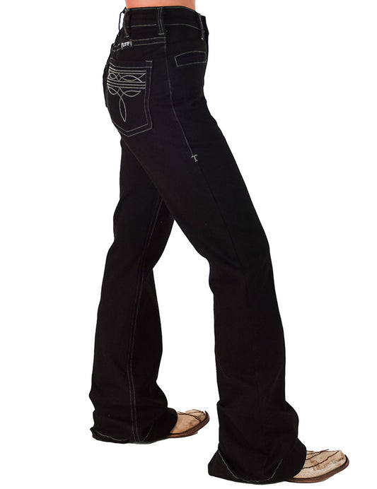 Black Boot Stitch Cowgirl Tuff Jeans