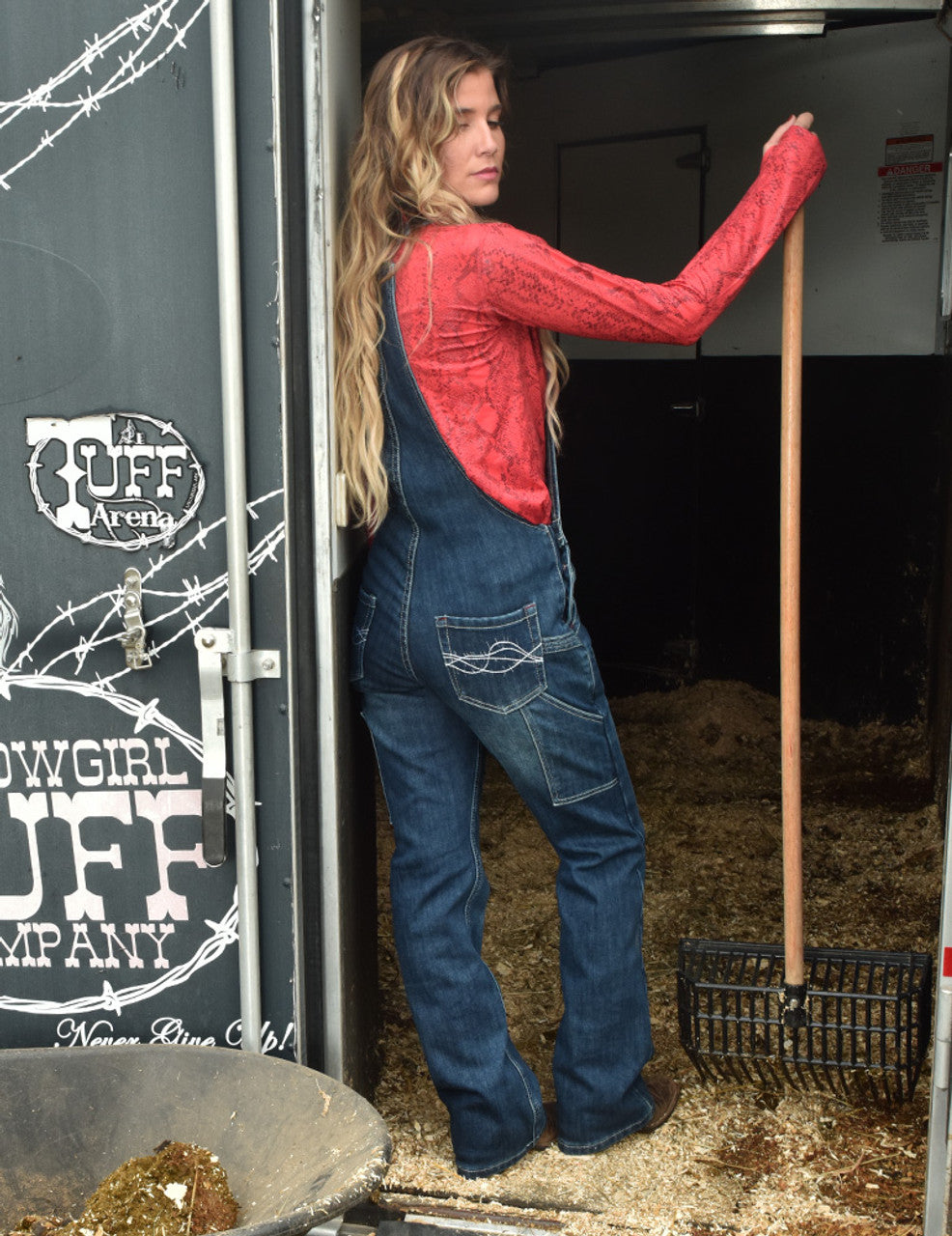 Double Down Flannel Bib Overall Cowgirl tuff