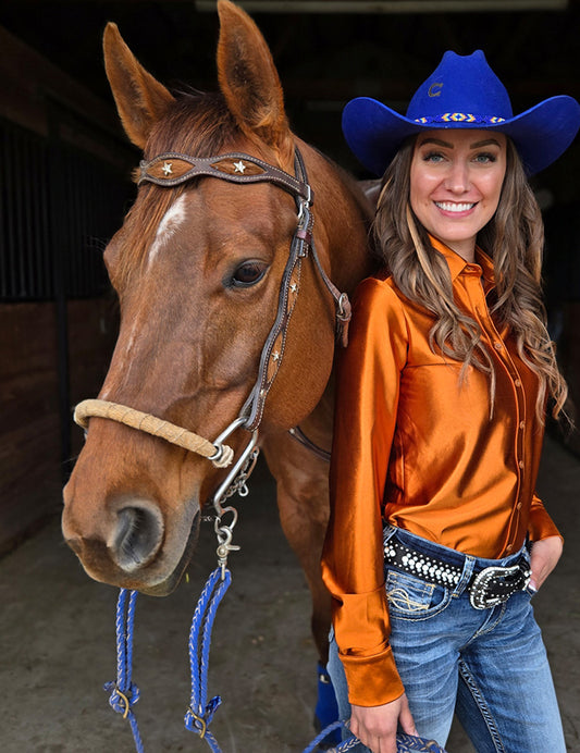 Pullover Button Up  (copper) Cowgirl Tuff