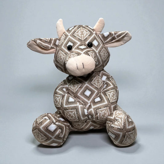 Brown Aztec cow farm pal