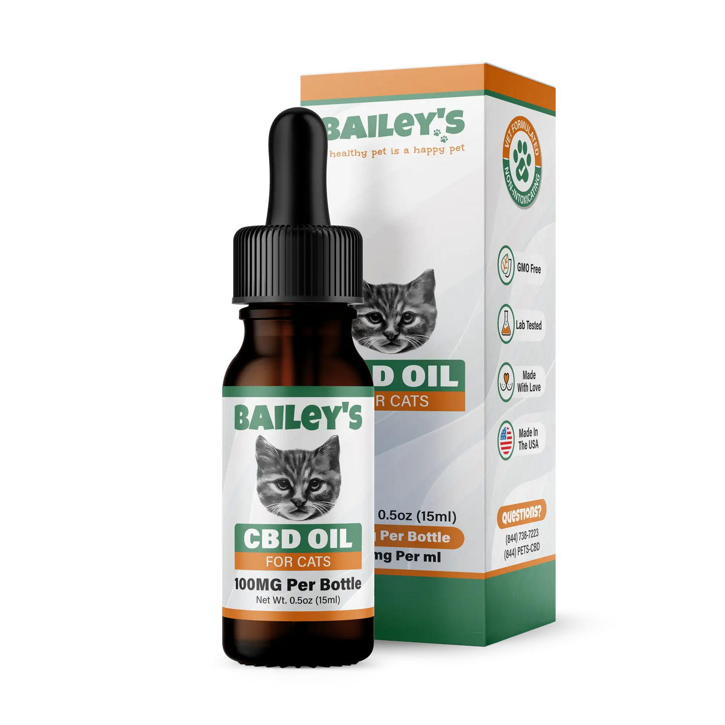 100MG CBD Oil For Cats - 15ml Bottle