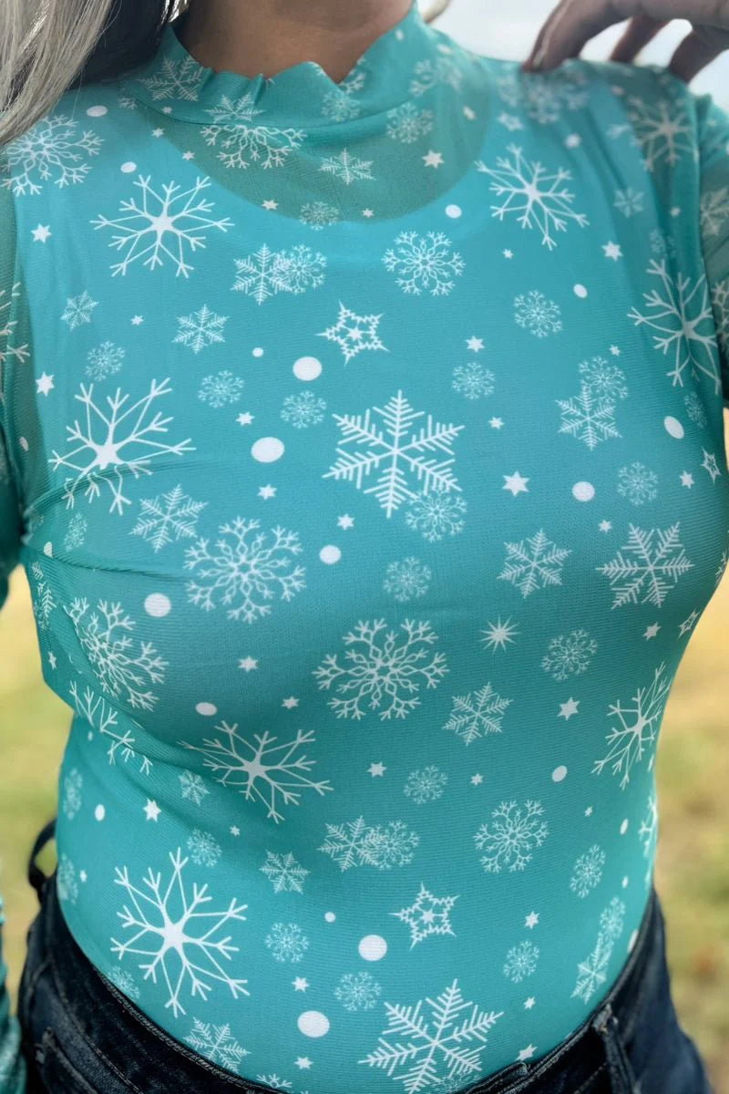 Winter Wonderland Turquoise  Mesh