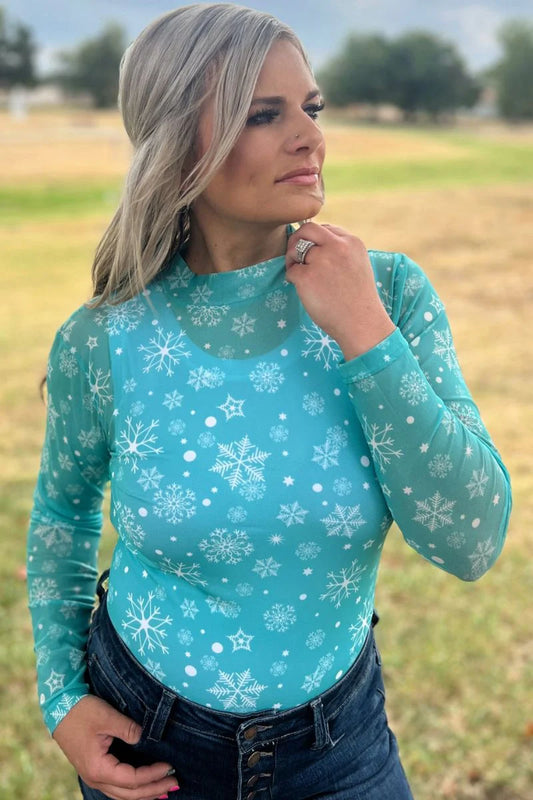 Winter Wonderland Turquoise  Mesh