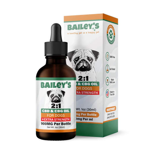 900MG Extra Strength 2:1 CBD & CBG Oil For Dogs - 30ml Bottle