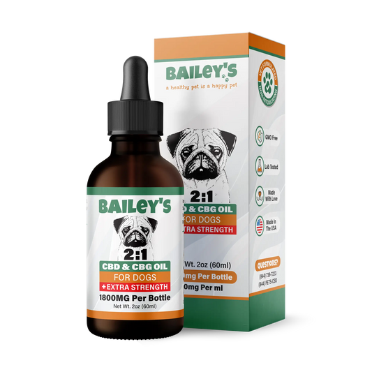 1800MG Extra Strength 2:1 CBD & CBG Oil For Dogs - 60ml Bottle
