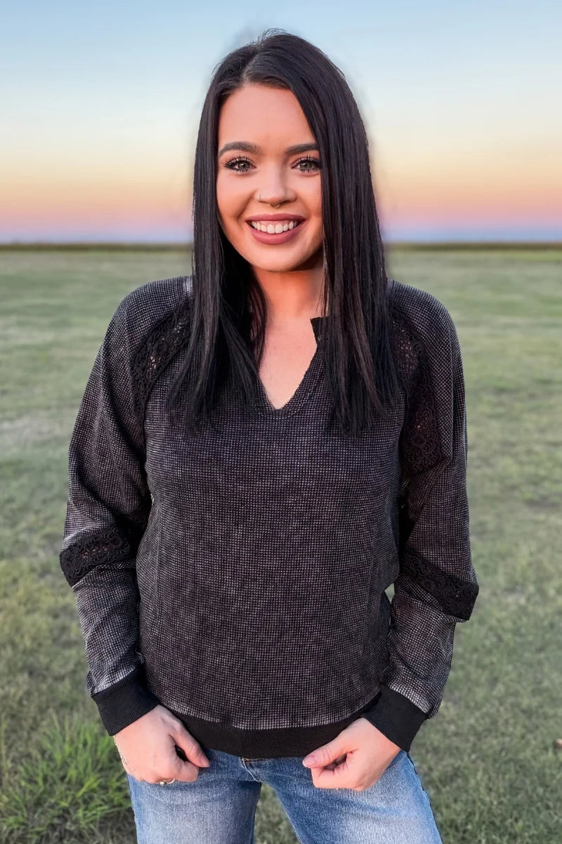 Cowgirl Chic top - black